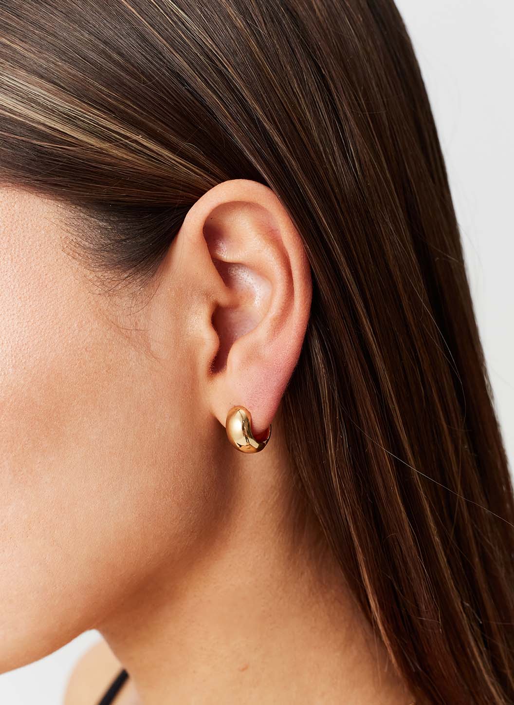 Chunky Gold Huggie Earrings Solid Gold Hoop Earrings Uk Gold