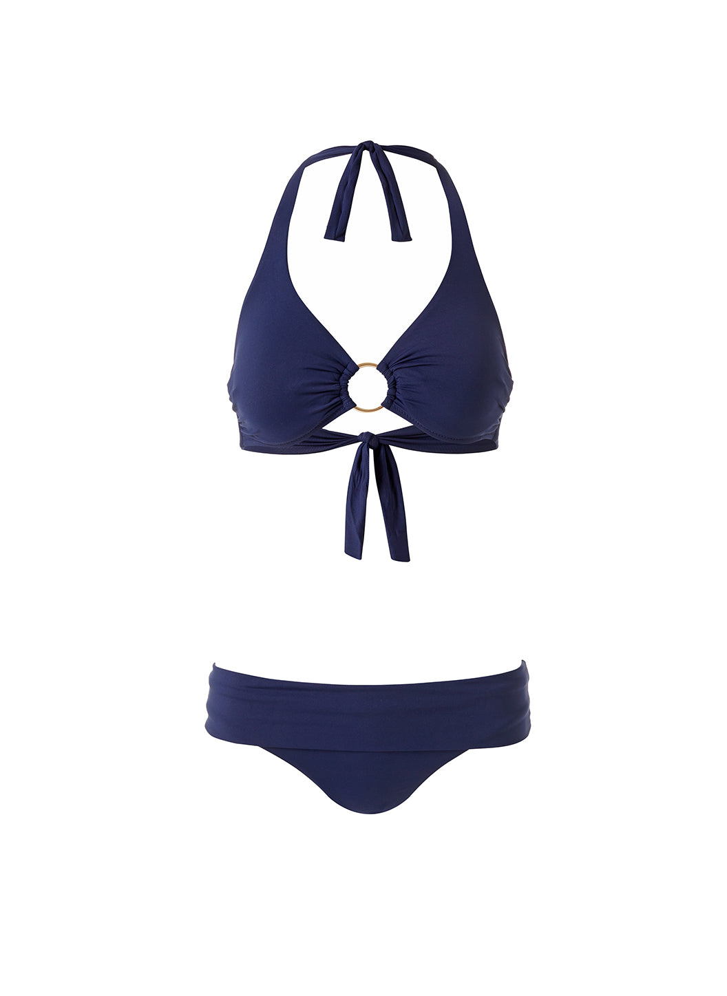 Brussels Navy Ring Trim Supportive Halterneck Bikini Melissa Odabash