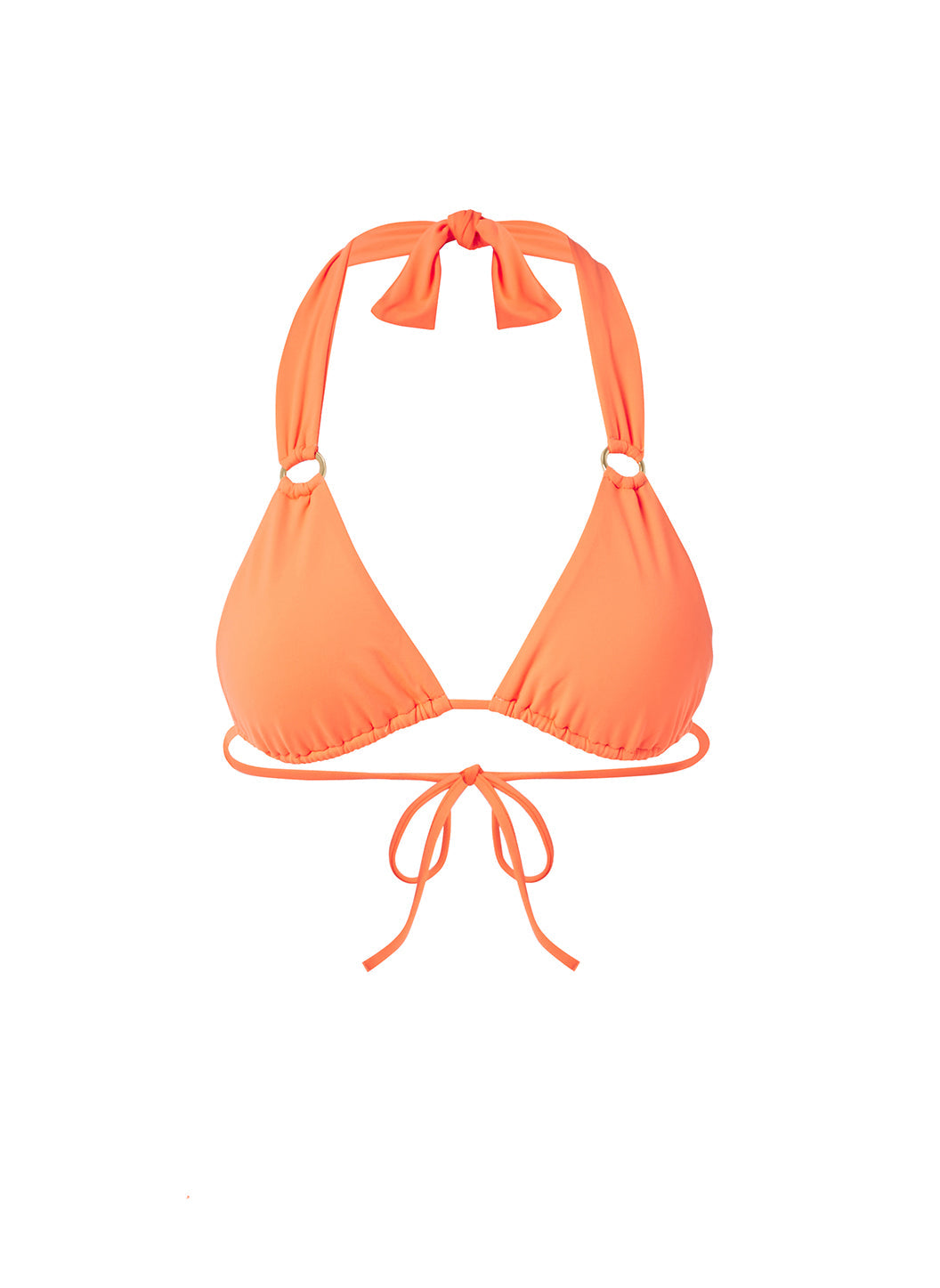 Melissa Odabash Caracas Orange Ring Trim Halterneck Bikini Top - 2024 Collection