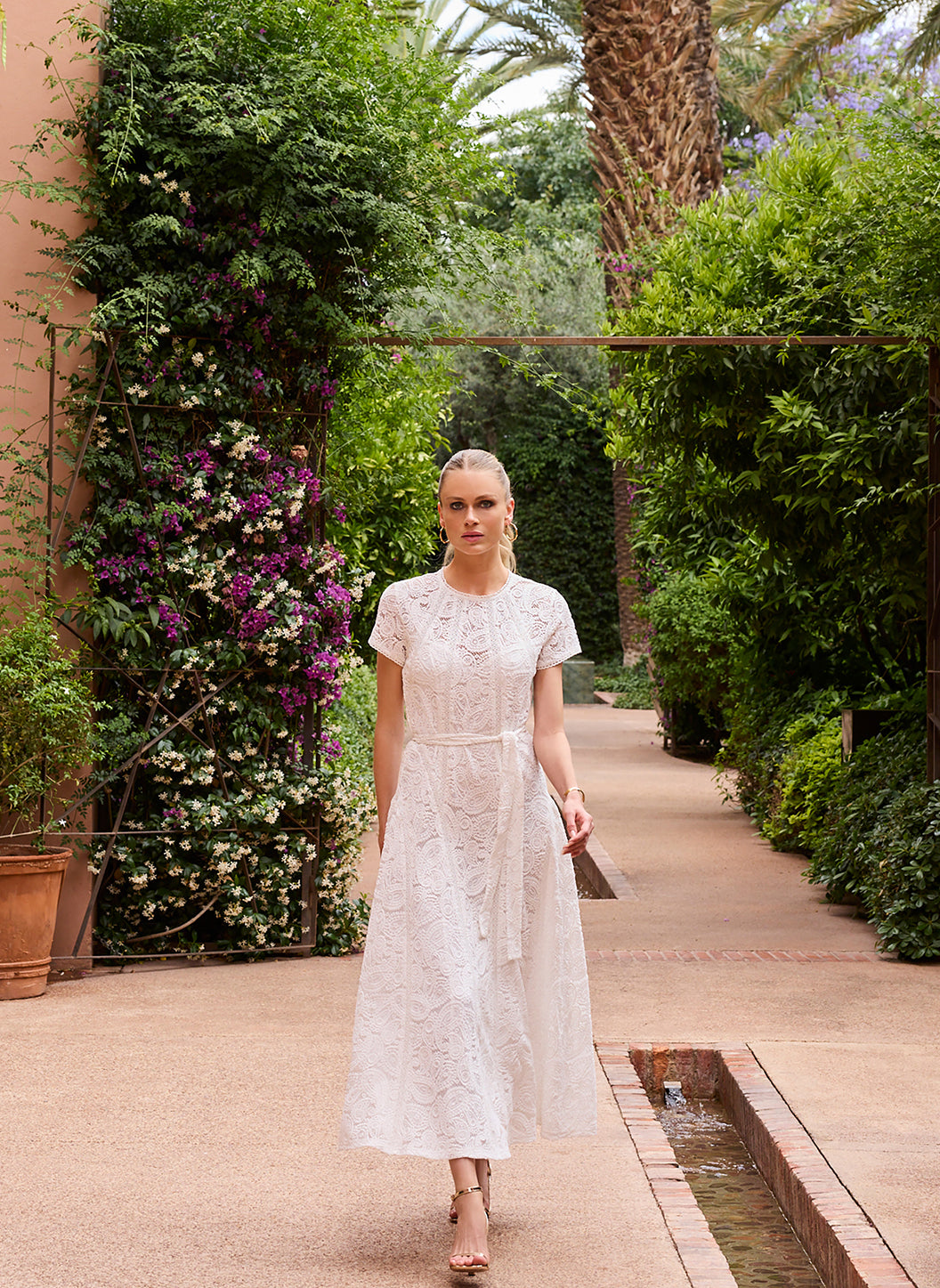 Elara White Emboirdered Dress | Official Site