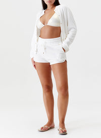 Melissa Odabash Harley White Terry Runner Shorts - 2024 Collection