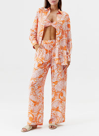 Melissa Odabash Olivia Orange Mirage Wide Leg Trousers - 2024 Collection