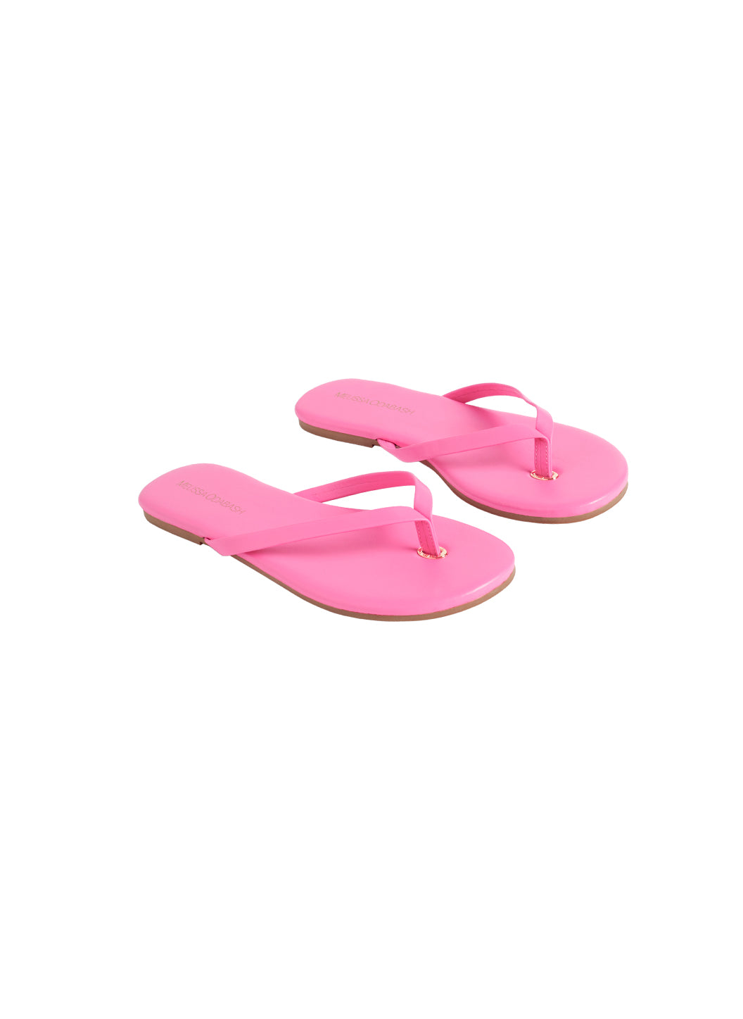Pink leather online flip flops