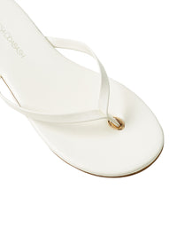 Melissa Odabash Leather Flip Flop Sandals Ivory - 2024 Collection