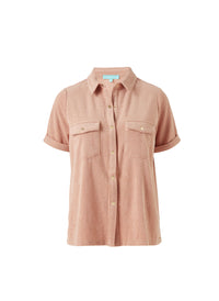 Melissa Odabash Tori Tan Terry Short Sleeve Shirt - 2024 Collection