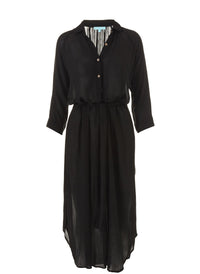 Alesha Black Long Shirt Dress