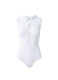 Atlantic White Pique Swimsuit Cutout 2023