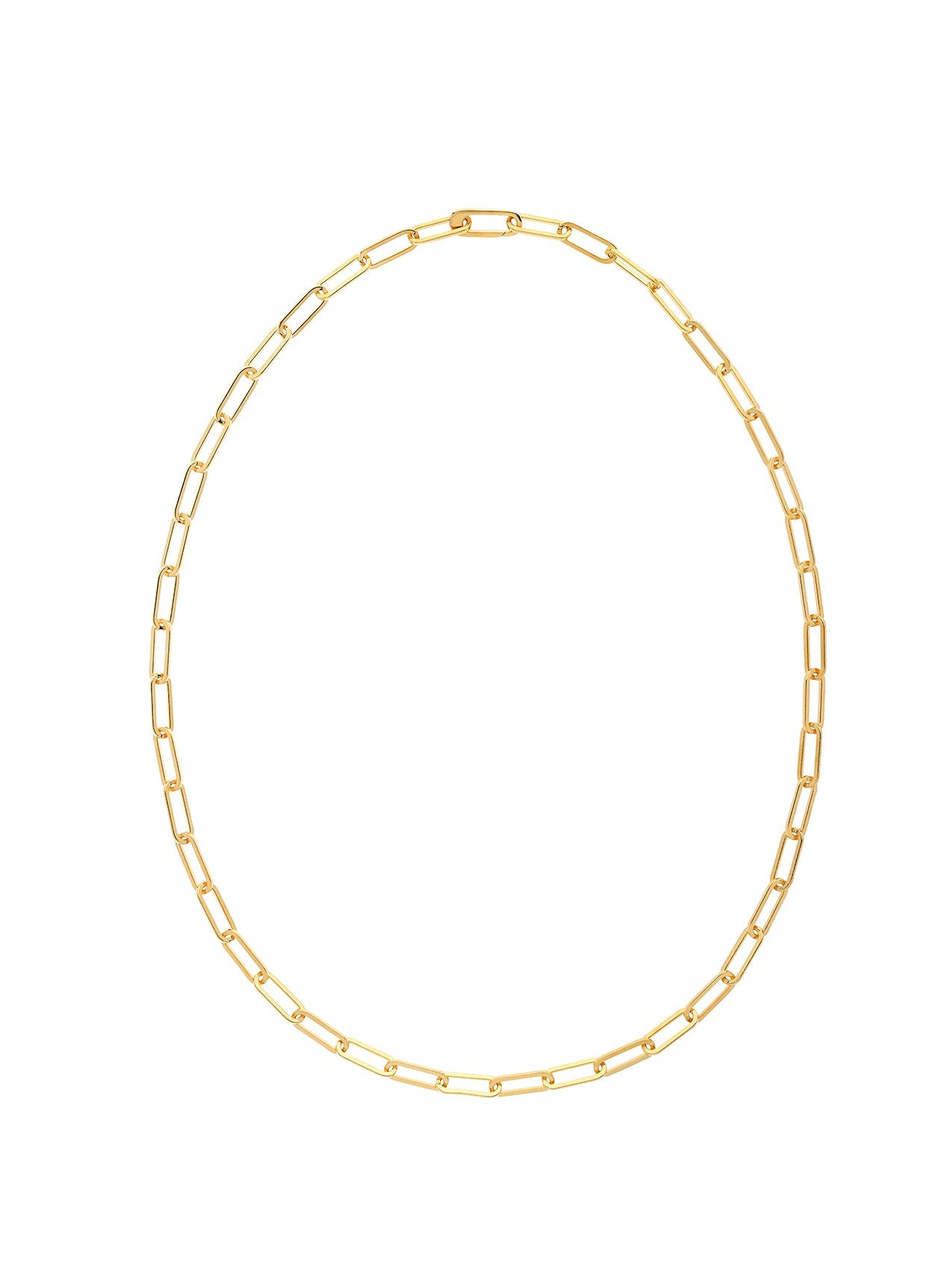 Gold Paperclip Chain Long Necklace-2024