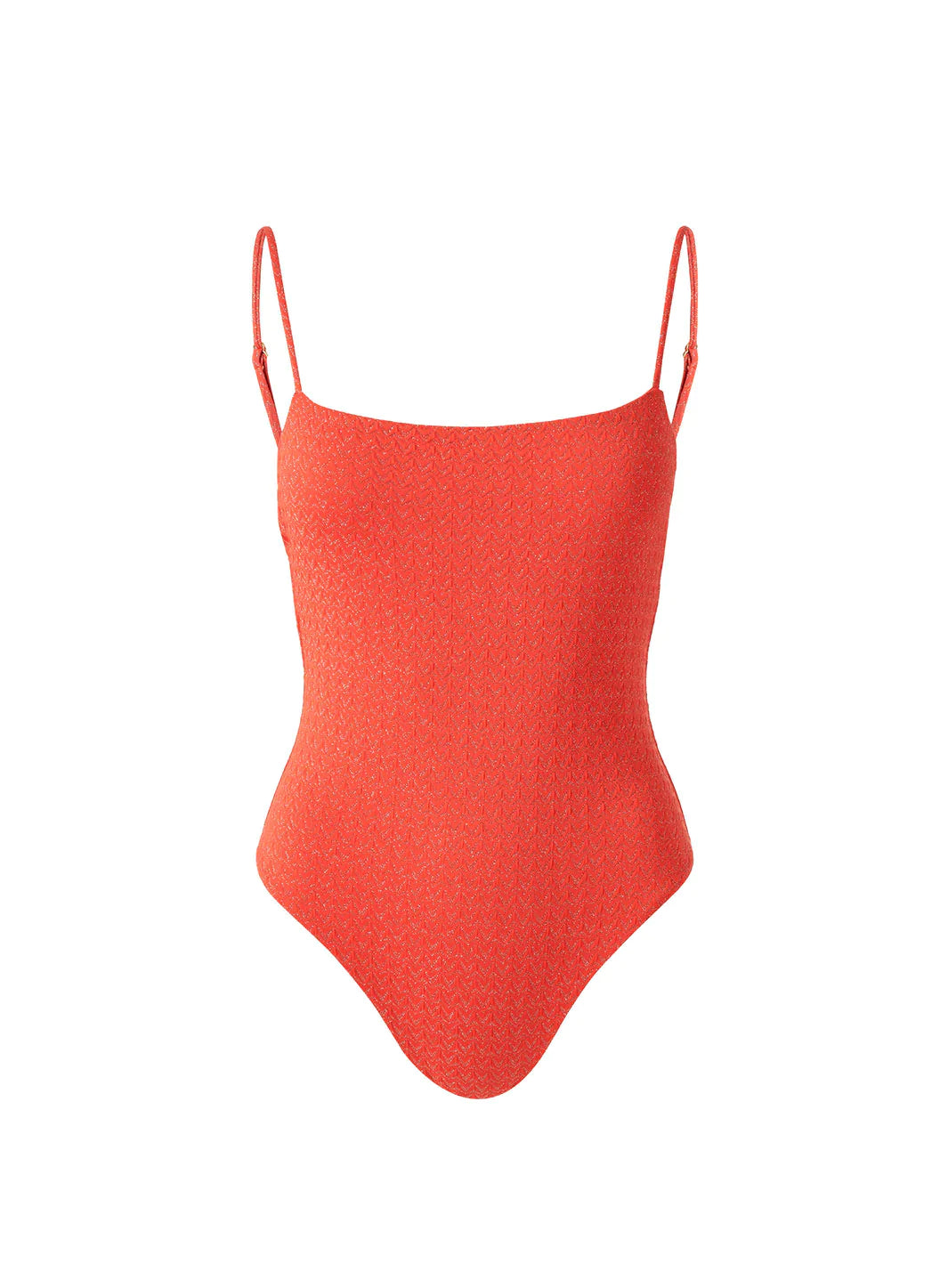 Melissa Odabash Maui Apricot Zigzag Skinny Strap Over The Shoulder Swimsuit
