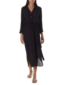 alesha black long shirt dress