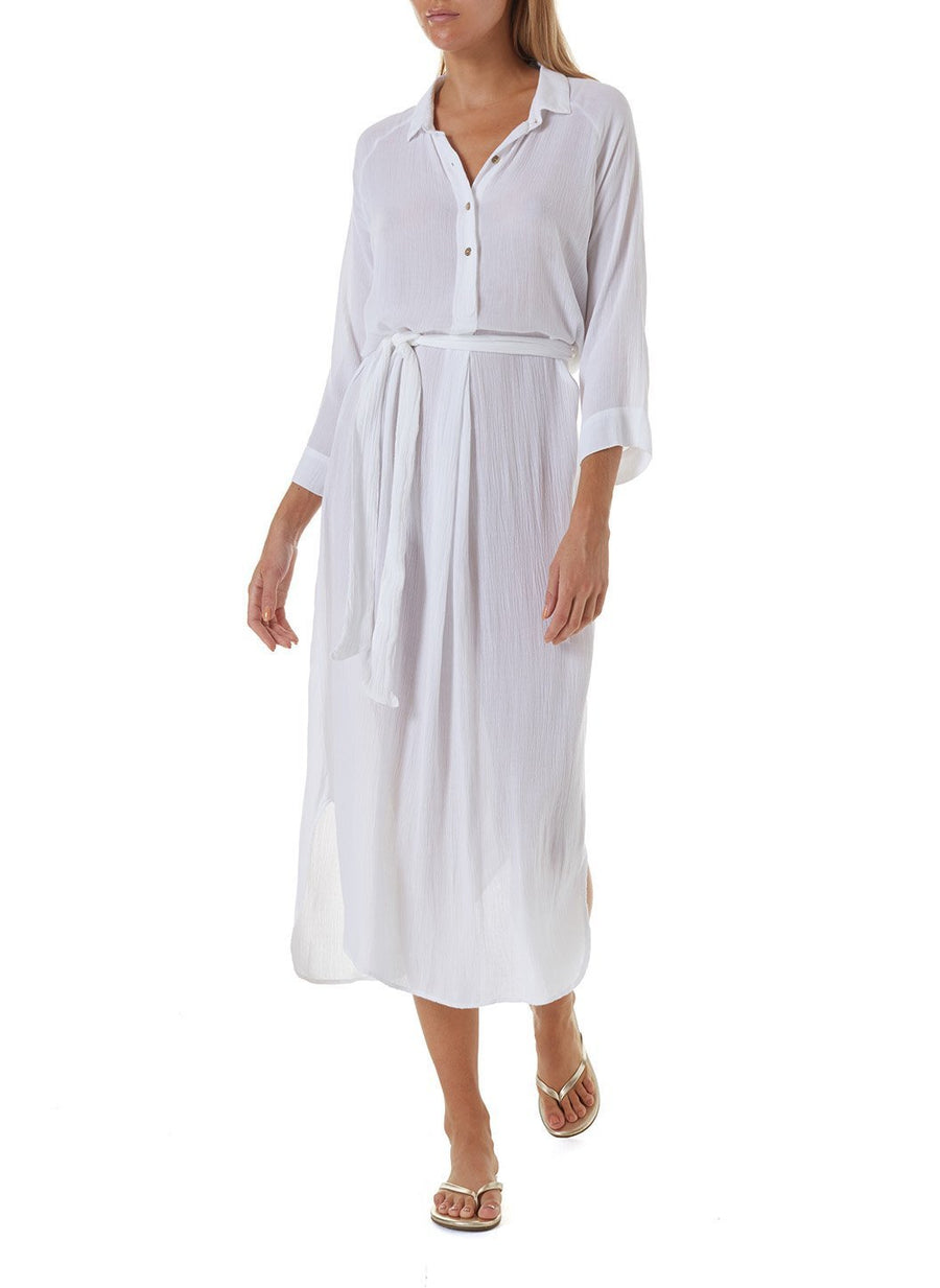 alesha white long shirt dress