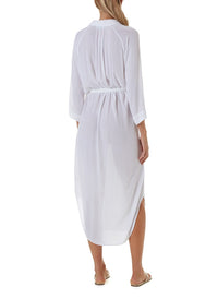 alesha white long shirt dress