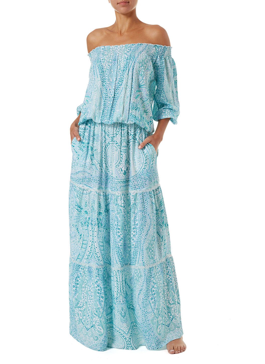kassie off the shoulder maxi dress Casey Paisley Offtheshoulder Maxi Dress