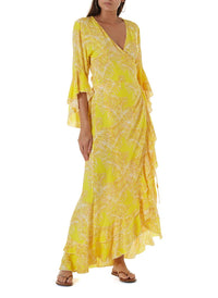 cheryl tropical yellow long dress