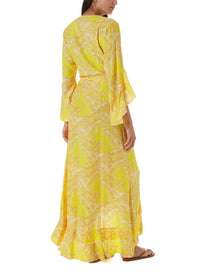 cheryl tropical yellow long dress