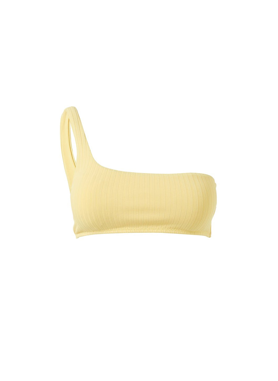 toulouse-yellow-ribbed-one-shoulder-bikini-top