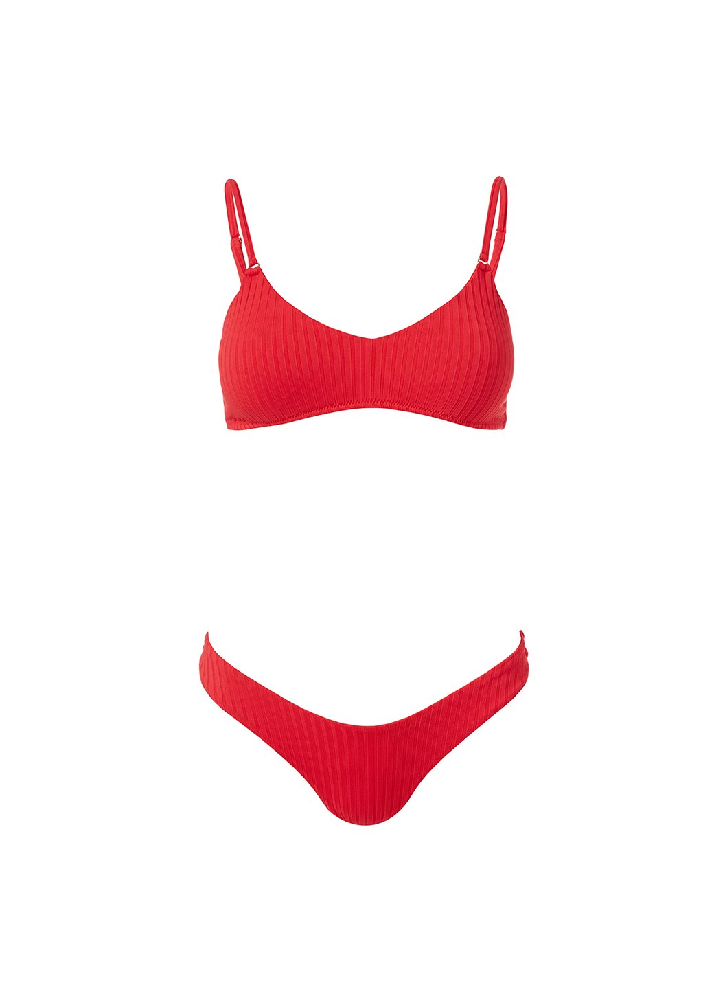 Vienna Red Ribbed Bikini Bottom