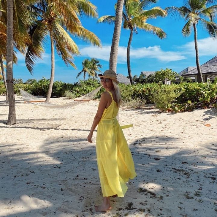 Melissa Odabash wears Fru Yellow Beach Dress