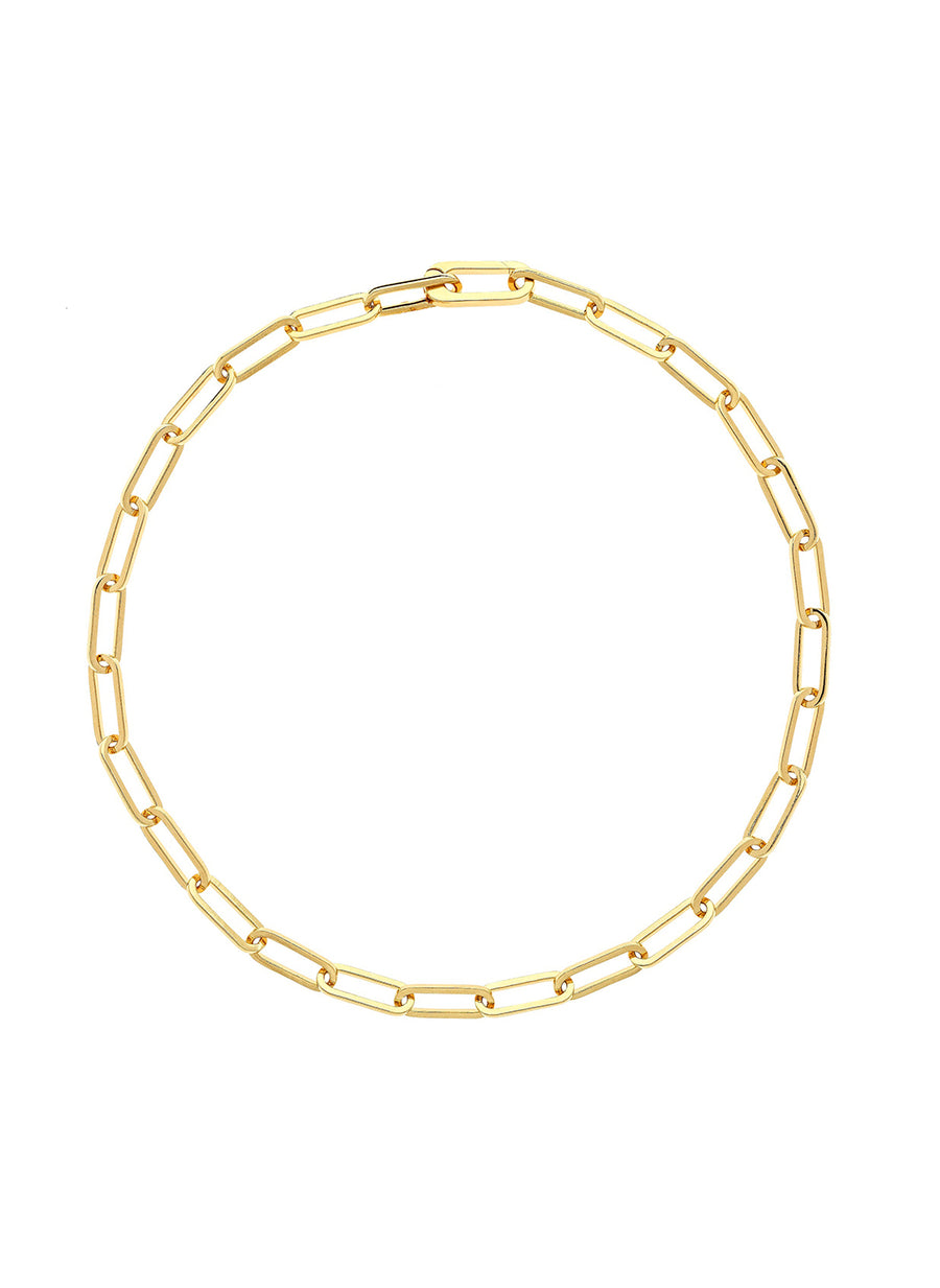 Gold Paperclip Chain Necklace-2024