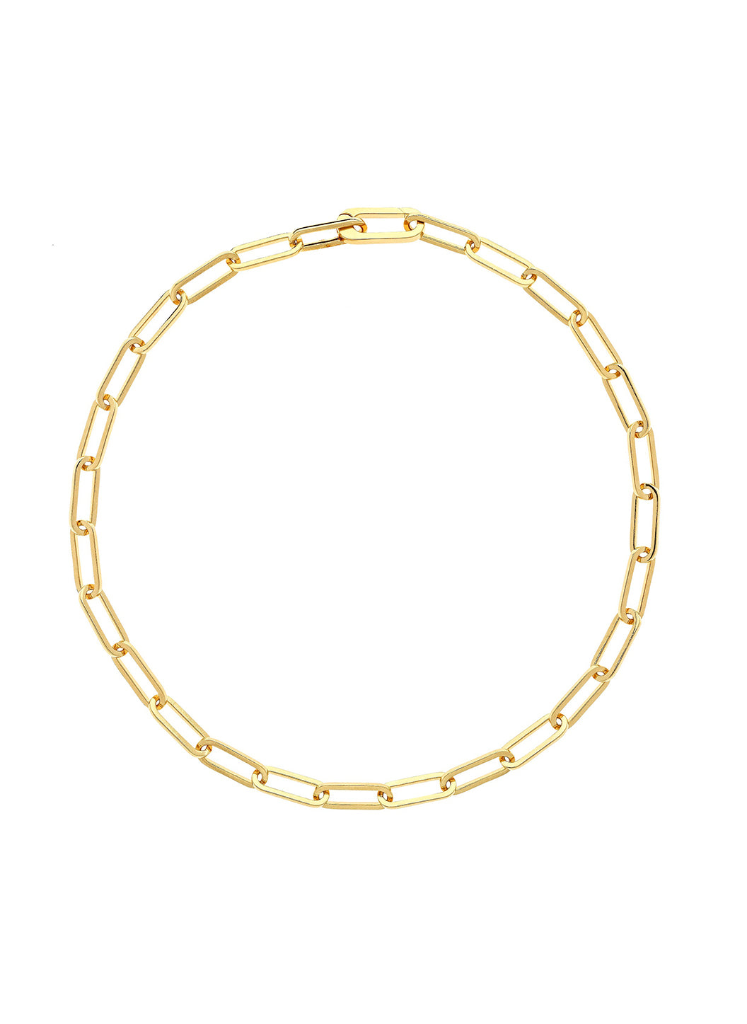 Gold Paperclip Chain Necklace-2024
