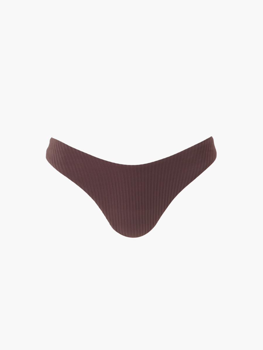 Noto Brown Ribbed Bikini Bottom