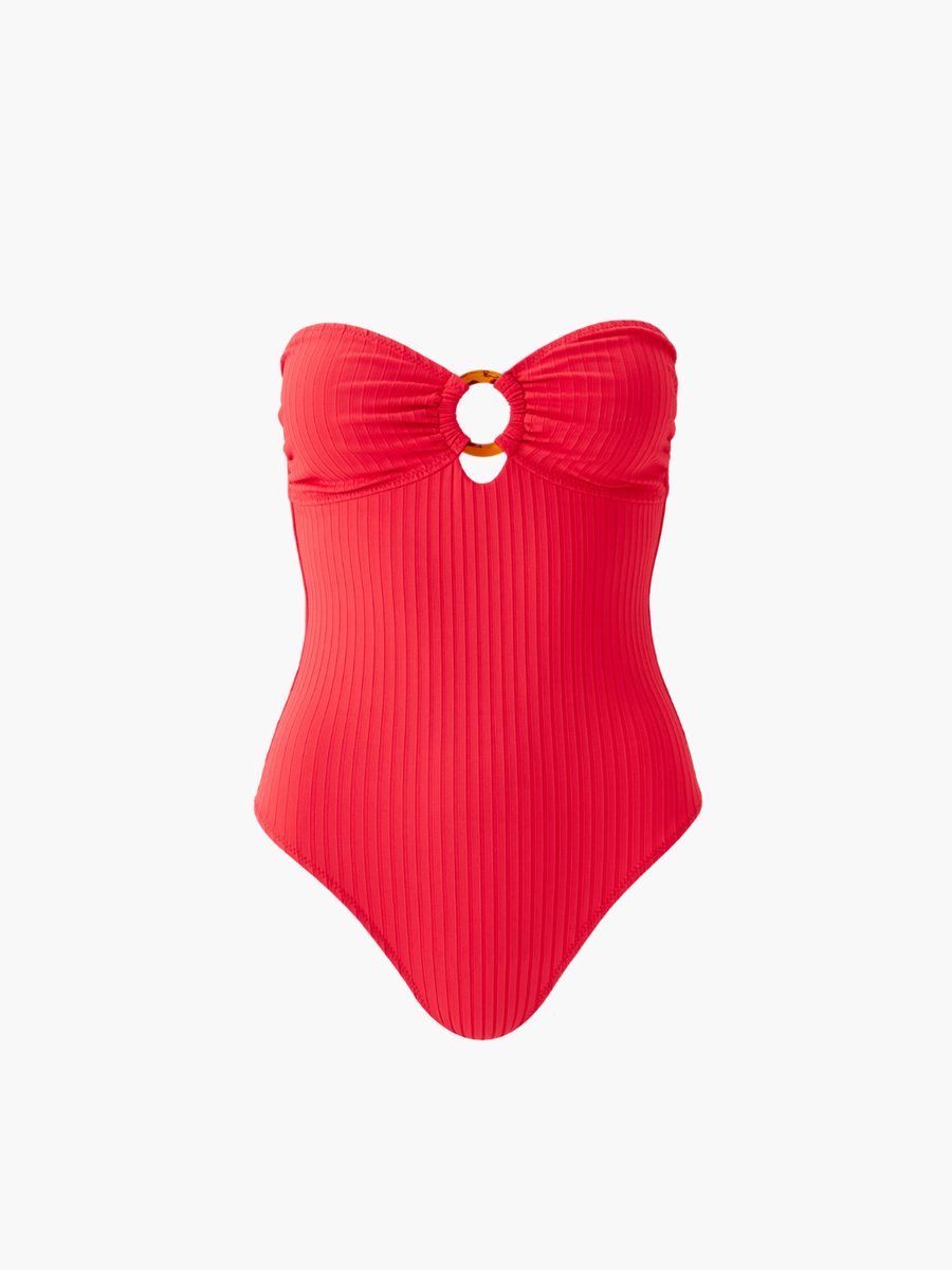 Cozumel Red Ribbed Swimsuit