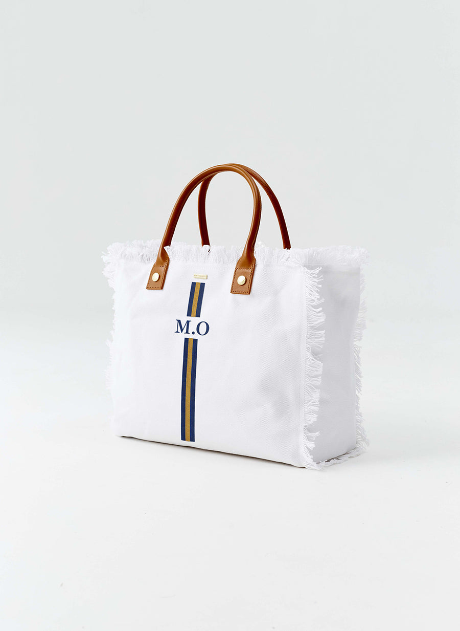 Cap Ferrat White Navy/Gold