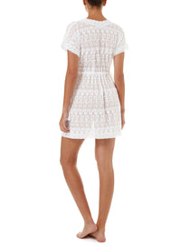 adelina white embroidered short tieside beach dress 2019 B