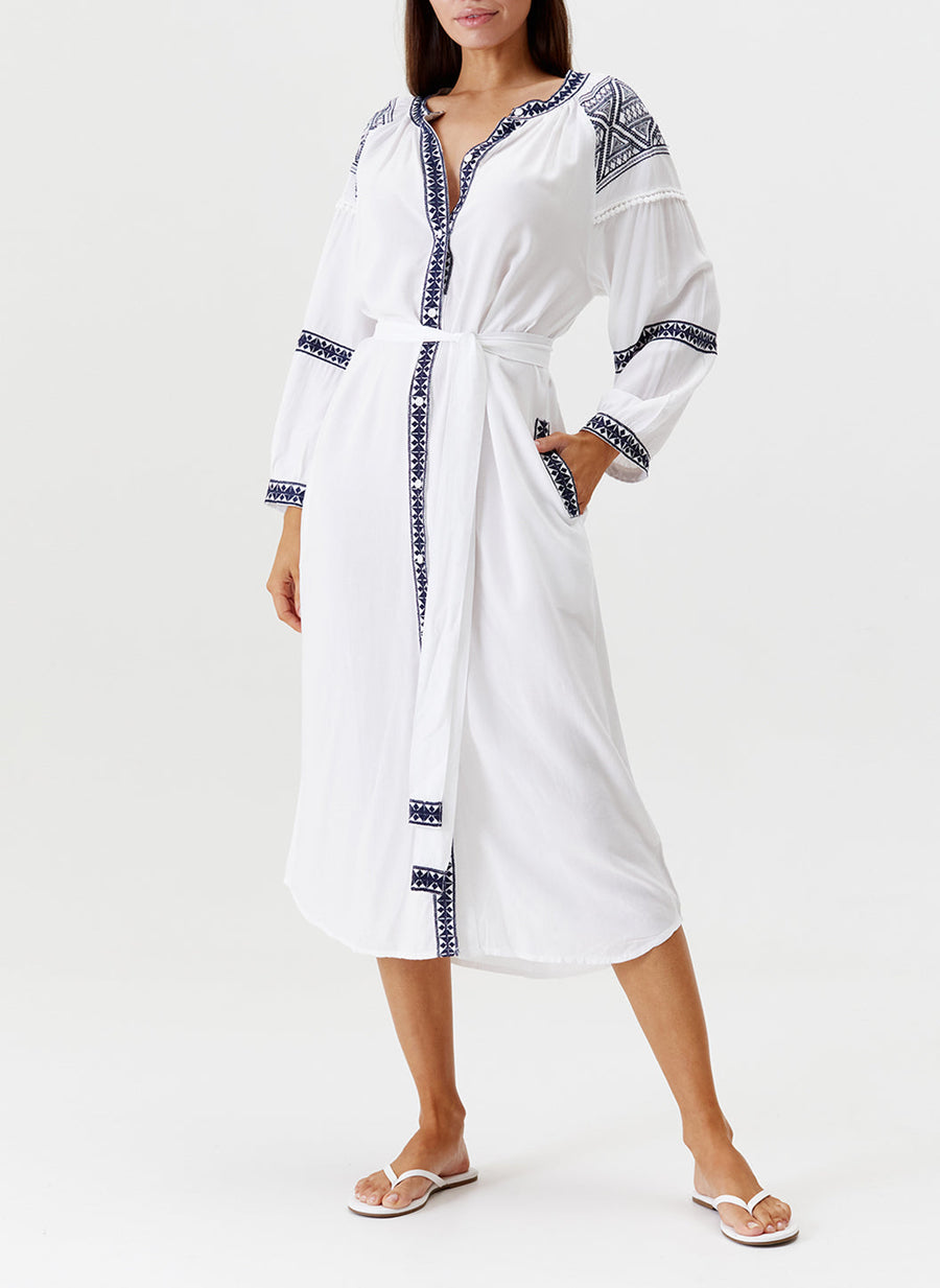 ally white navy kaftan model 2024 F