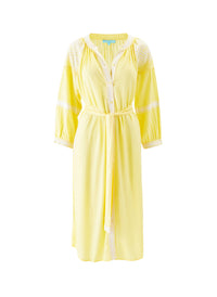 Melissa Odabash Ally Yellow Embroidered Midi Kaftan Kaftan - 2024 Collection