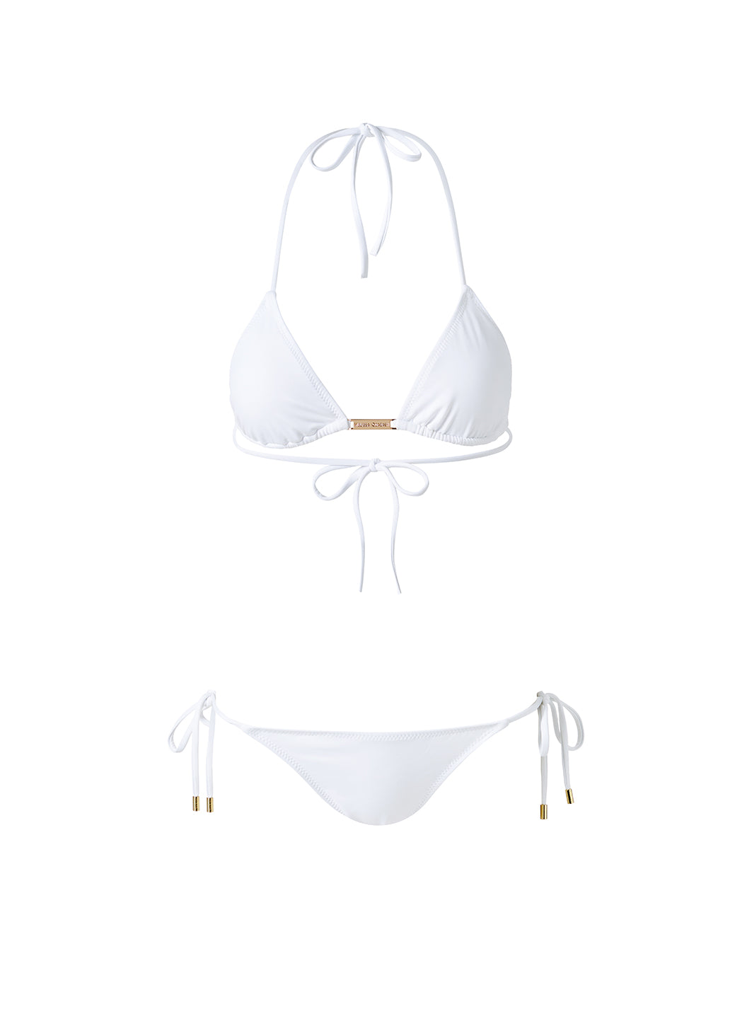Melissa Odabash Andorra White Bar Trim Triangle Bikini - 2024 Collection