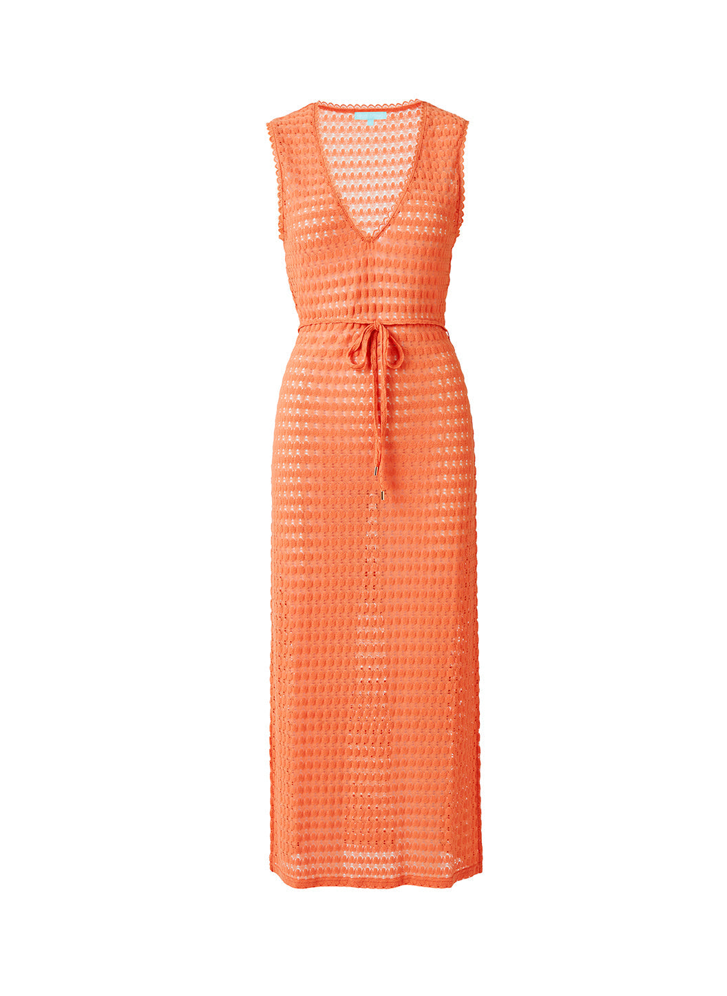 Melissa Odabash Annabel Orange V-Neck Crochet Long Dress - 2024 Collection