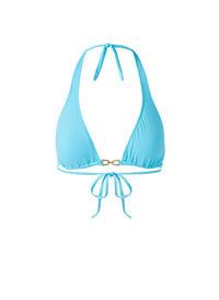 Melissa Odabash Antibes Turquoise Link Trim Triangle Bikini Top - 2024 Collection