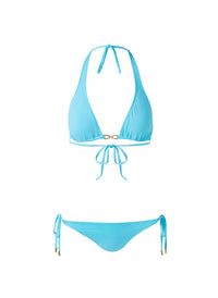 Melissa Odabash Antibes Turquoise Link Trim Triangle Bikini - 2024 Collection