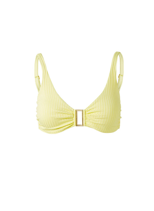 Melissa Odabash Bel Air Sunray Ribbed Rectangle Trim Supportive Over The Shoulder Bikini Top - 2024 Collection