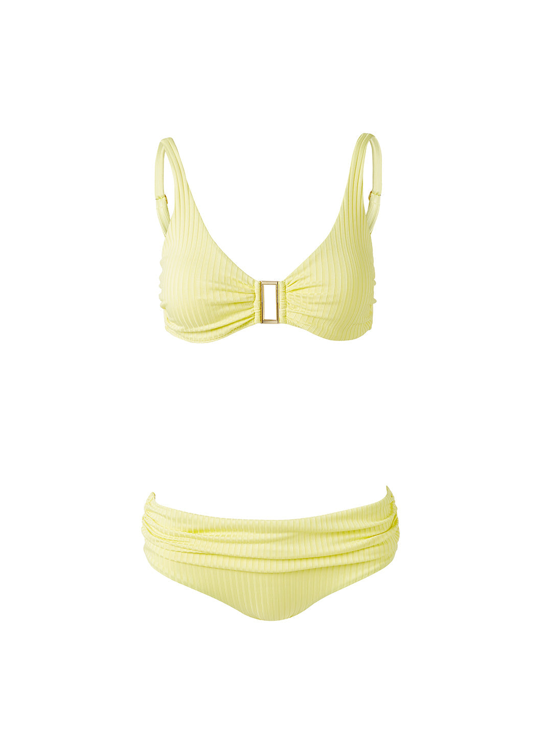 Melissa Odabash Bel Air Sunray Ribbed Rectangle Trim Supportive Over The Shoulder Bikini - 2024 Collection