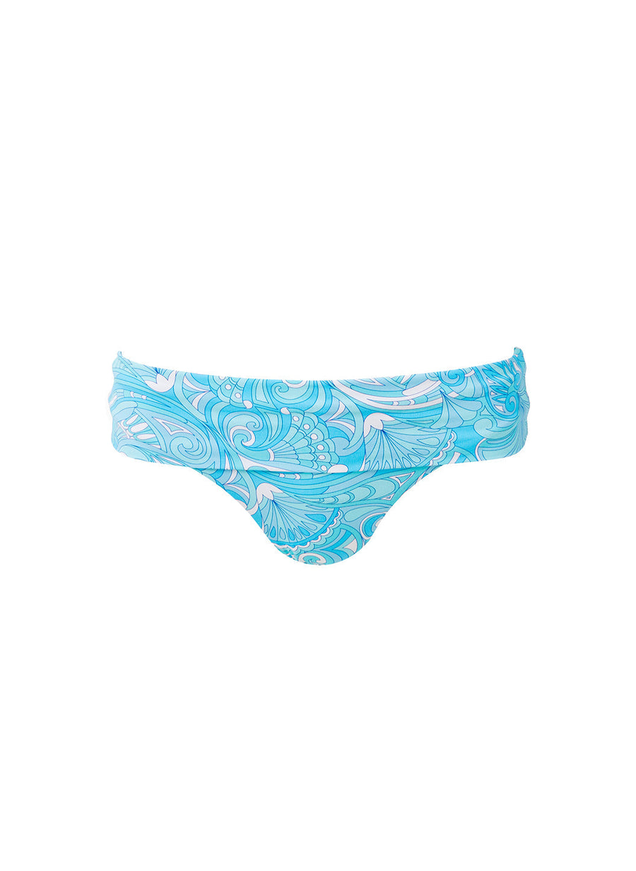 Melissa Odabash Brussels Mirage Blue High Waisted Bikini Bottom - 2024 Collection