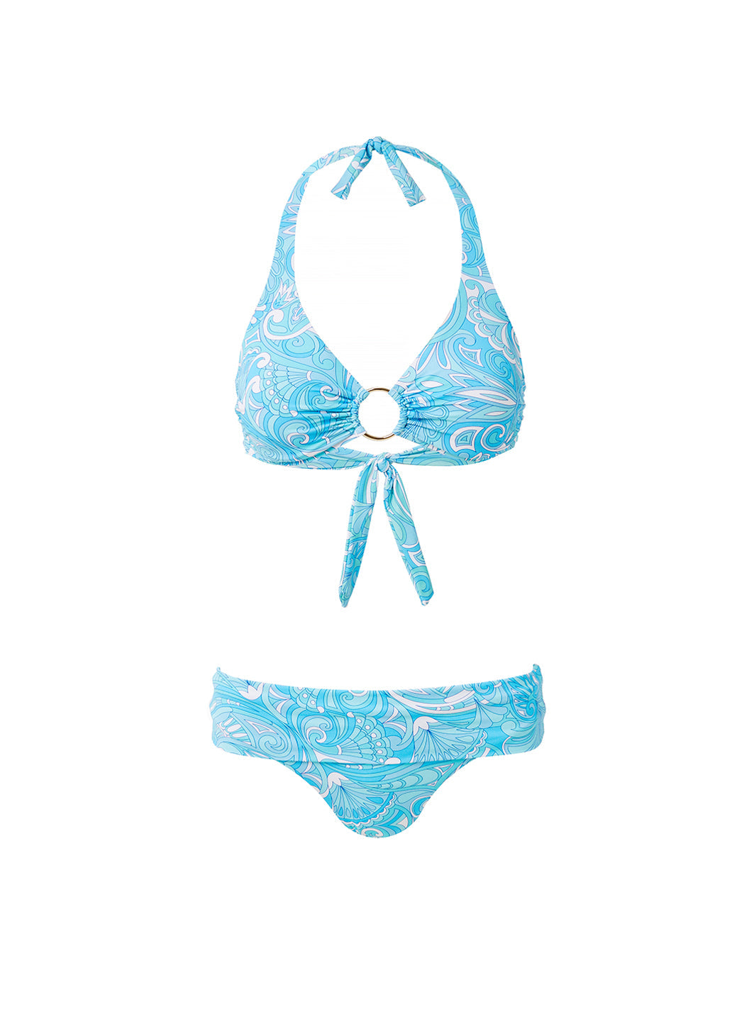 Melissa Odabash Brussels Mirage Blue Ring Trim Supportive Halterneck Bikini - 2024 Collection