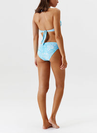 Melissa Odabash Brussels Mirage Blue High Waisted Bikini Bottom - 2024 Collection