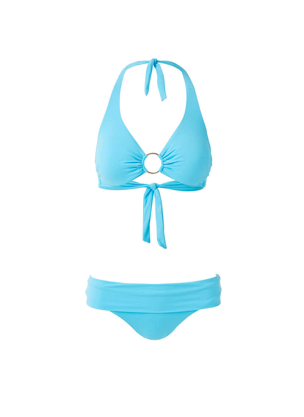 Melissa Odabash Brussels Turquoise Ring Trim Supportive Halterneck Bikini - 2024 Collection