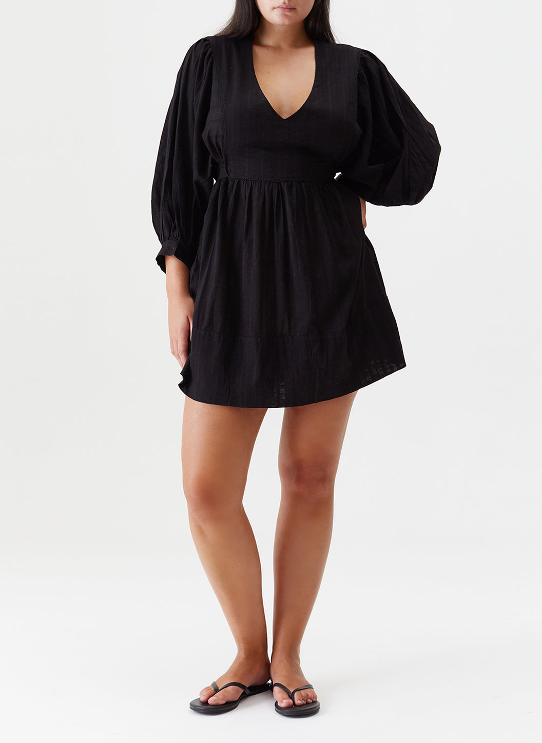 Melissa Odabash Camilla Black Smock Short Dress - 2024 Collection