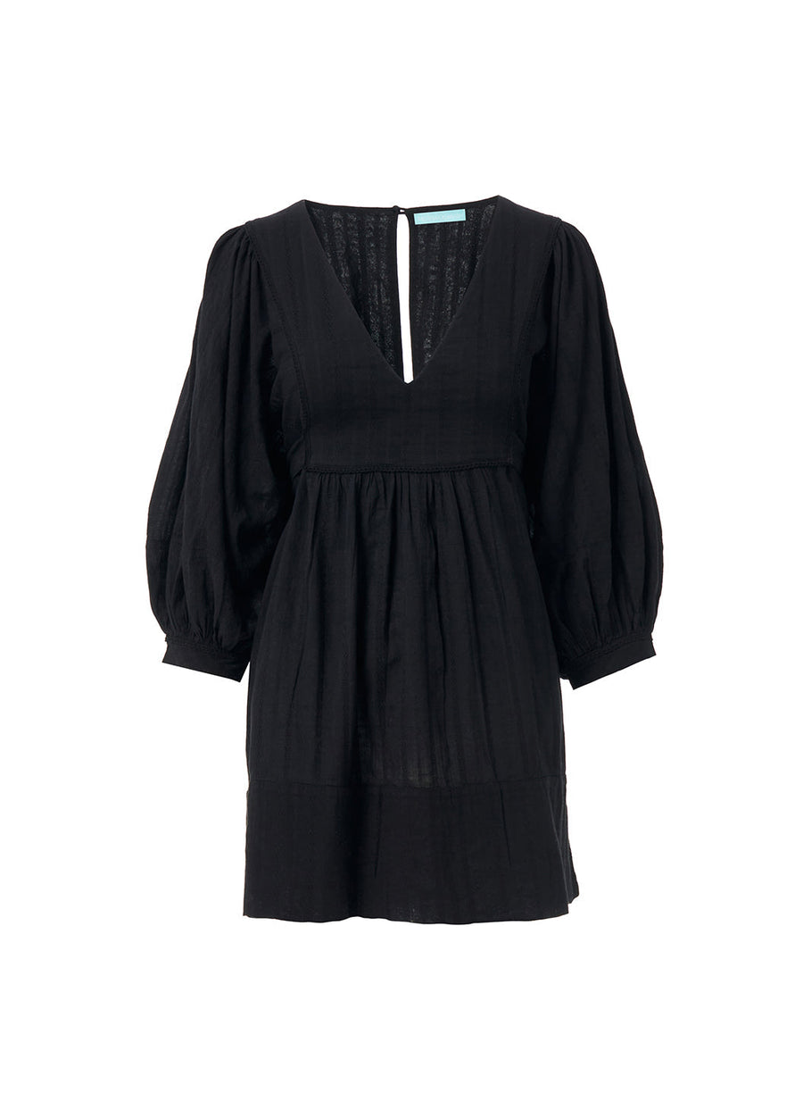 Melissa Odabash Camilla Black Smock Short Dress - 2024 Collection