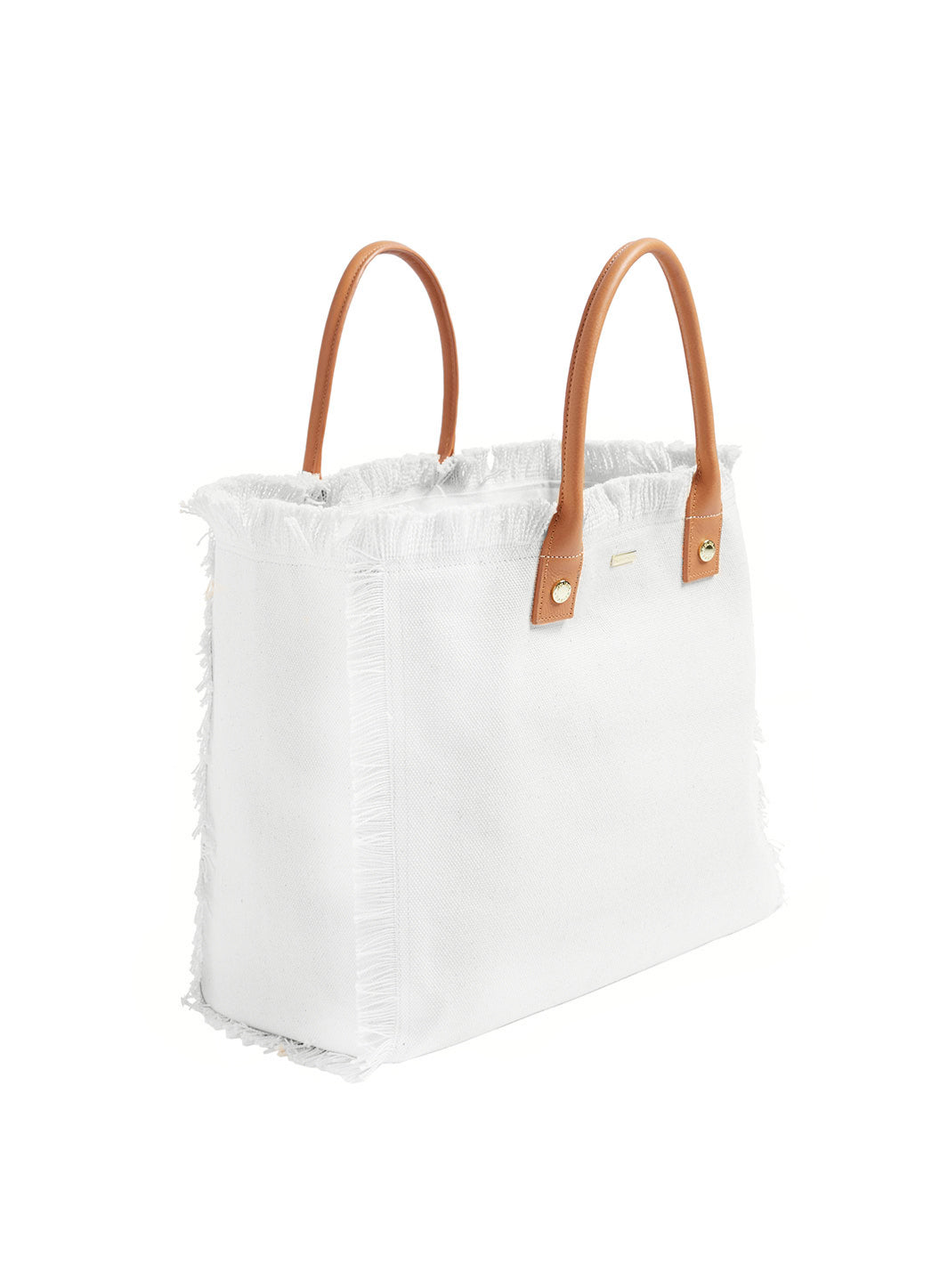 Melissa Odabash Cap Ferrat White/Tan Beach Tote - 2024 Collection