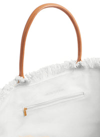 Melissa Odabash Cap Ferrat White/Tan Beach Tote - 2024 Collection