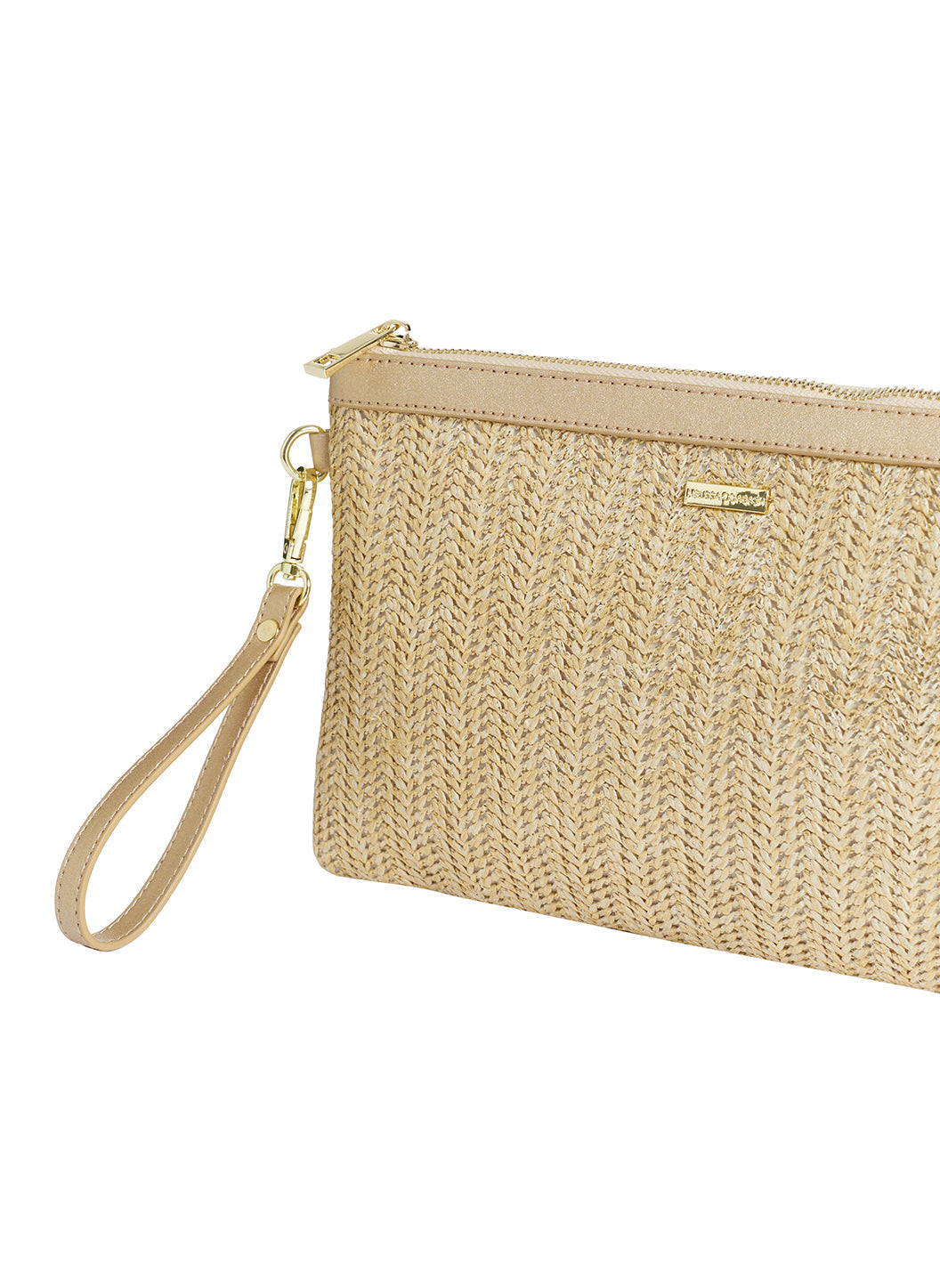 Melissa Odabash Capri Gold Woven Clutch - 2024 Collection