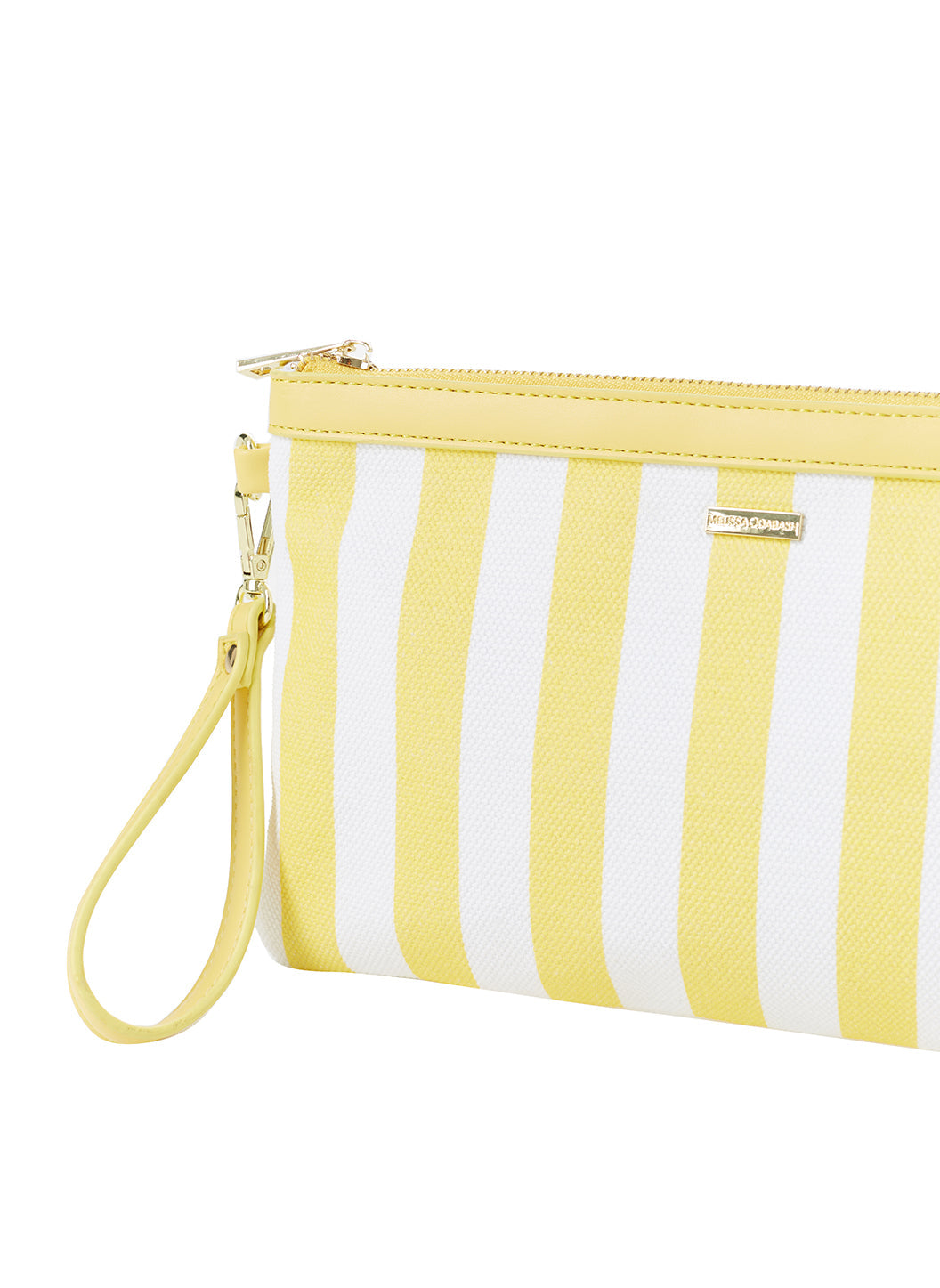 Melissa Odabash Capri Yellow Nautical Striped Clutch - 2024 Collection