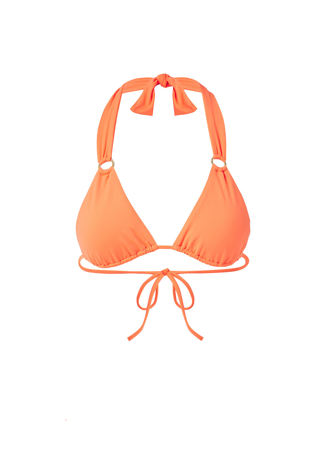 Miami Orange Mirage Bamboo Ring Trim Triangle Bikini Top Melissa Odabash