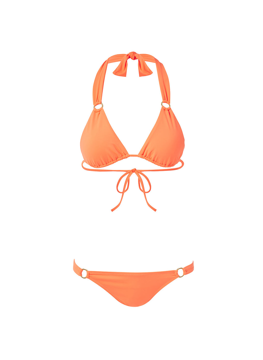 Melissa Odabash Caracas Orange Ring Trim Halterneck Bikini - 2024 Collection