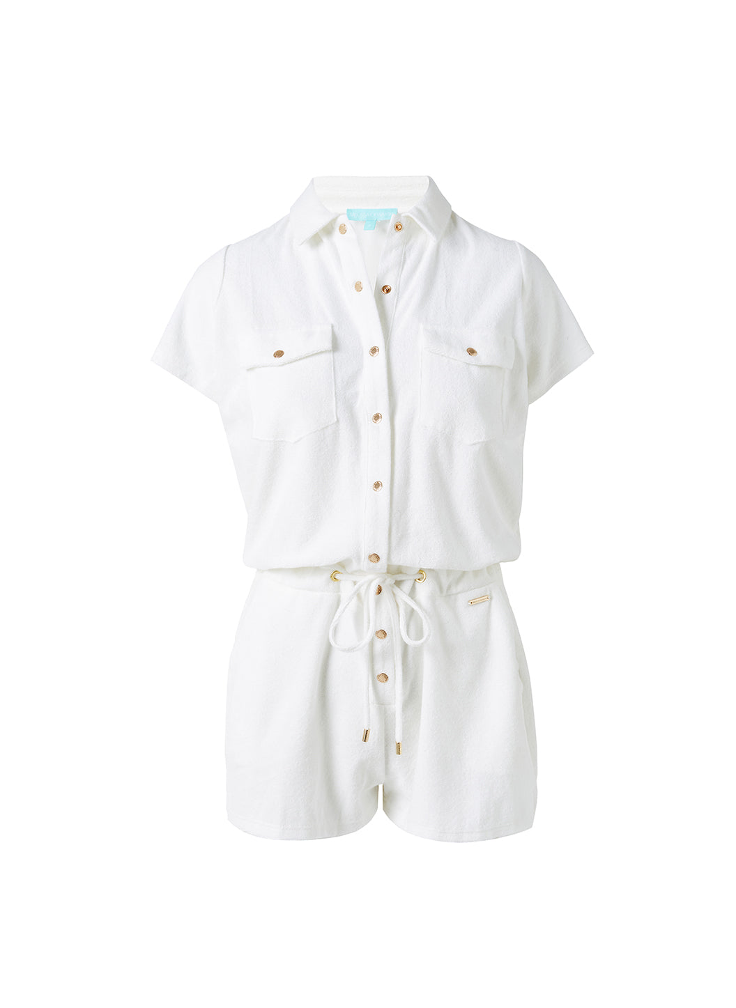 Melissa Odabash Cheryl White Terry Utility Playsuit - 2024 Collection