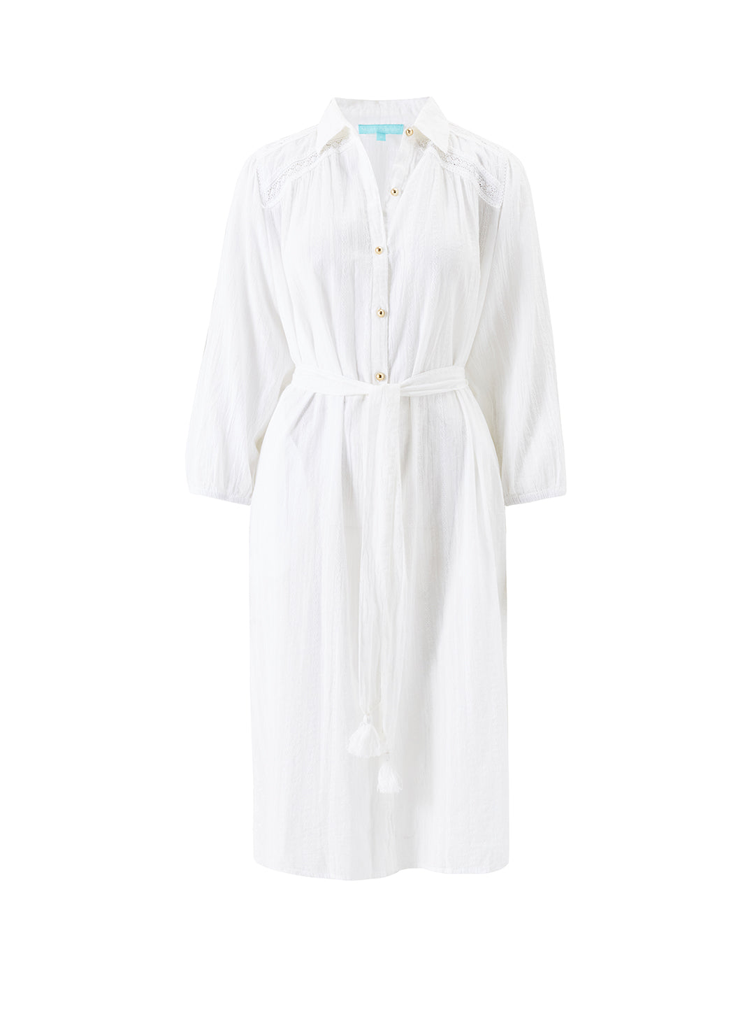 Leila White Lace Shirt Maxi Dress | Official Site